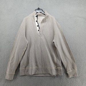 American Eagle Sweater Mens Large Beige Pullover 1/4 Zip Button‎ Outerwear